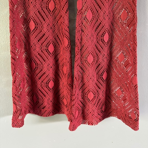 Urban Outfitters Tasha Sheer Eyelet Lace Flare Pants | Rust Orange SZ 0 - Picture 5 of 8